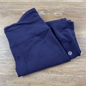 LULULEMON Cropped Calf Slit Royal Blue Yoga Pants Women's Size 4